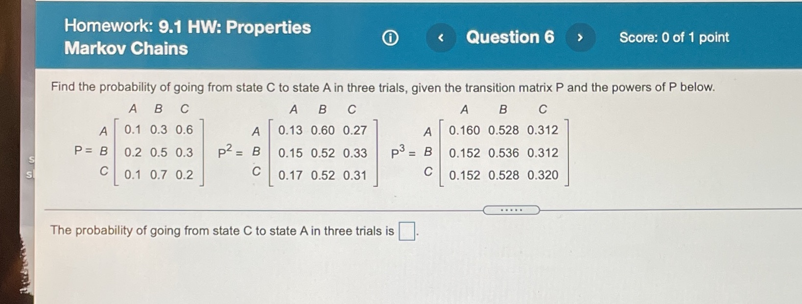Homework: 9.1 HW: Properties . < Question 6