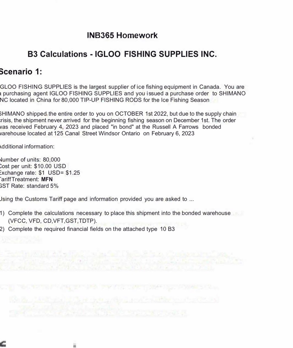 INB365 Homework B3 Calculations - IGLOO FISHING
