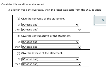 Consider this conditional statement. If a letter