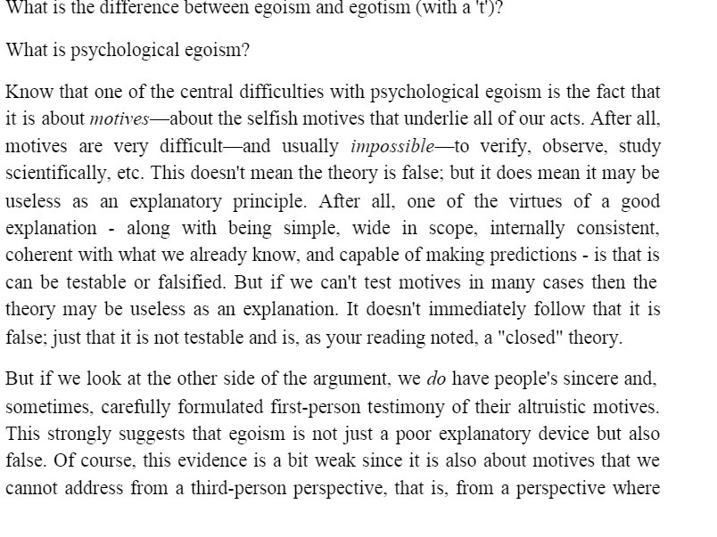 What is the difference between egoism and egotism