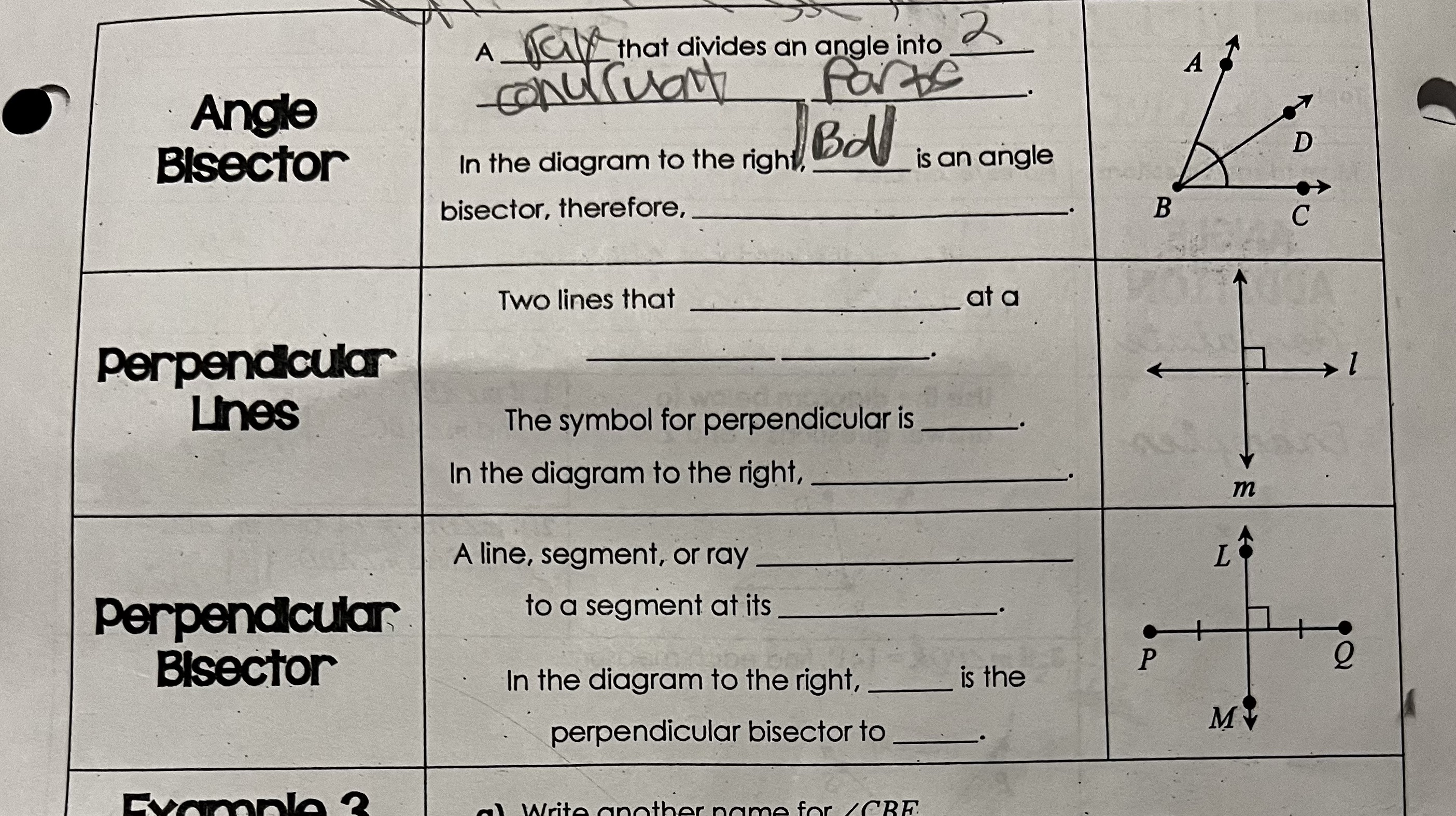 A _that divides an angle into 2 Parte A Angle