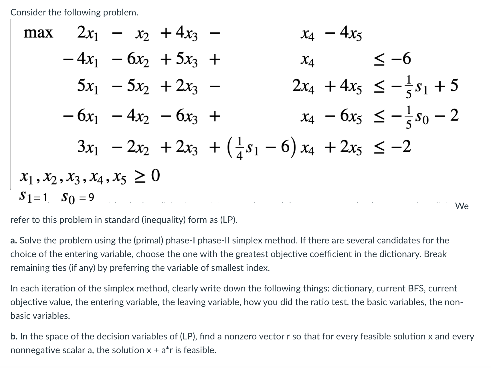 Consider the following problem. max 2x1 x2 + 4353