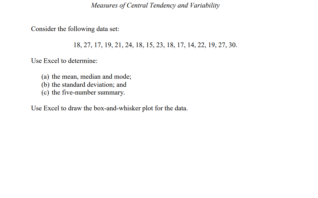 Measures of Central Tendency and Variability
