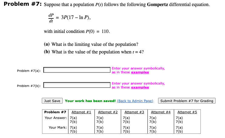 Problem #7: Suppose that a population P() follows