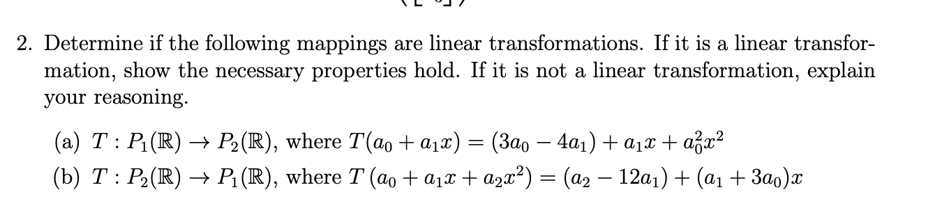 \\I. \".l/ 2. Determine if the following mappings