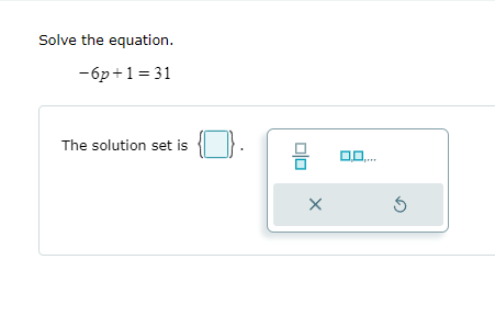 \f\fSolve the equation. - )= -y+ 13 The solution