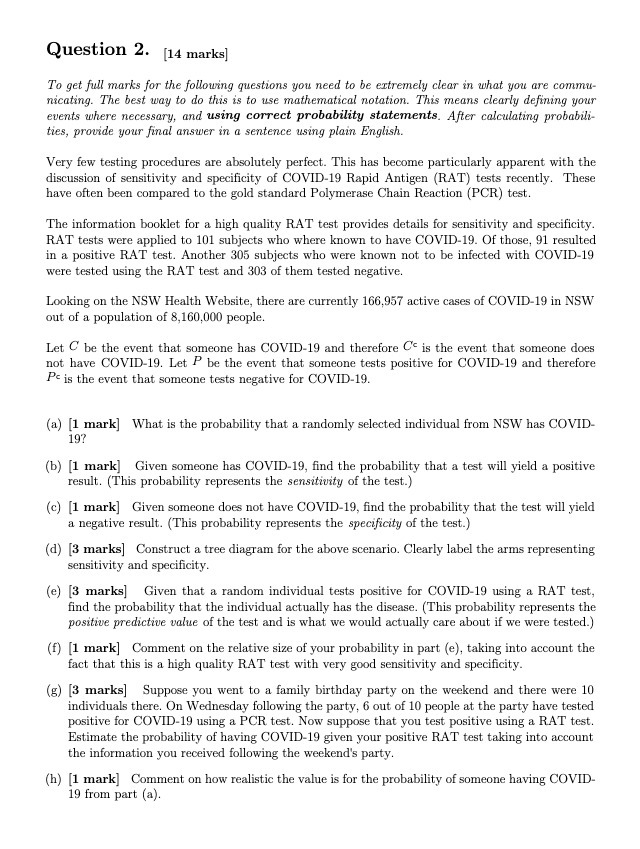 Question 2. [14 marks] To get full marks for the