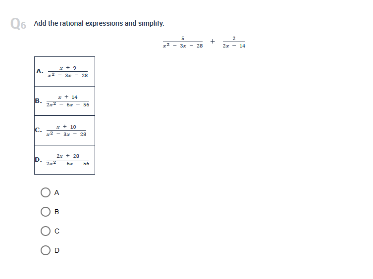 \fQ10 Add the rational expressions and simplify.
