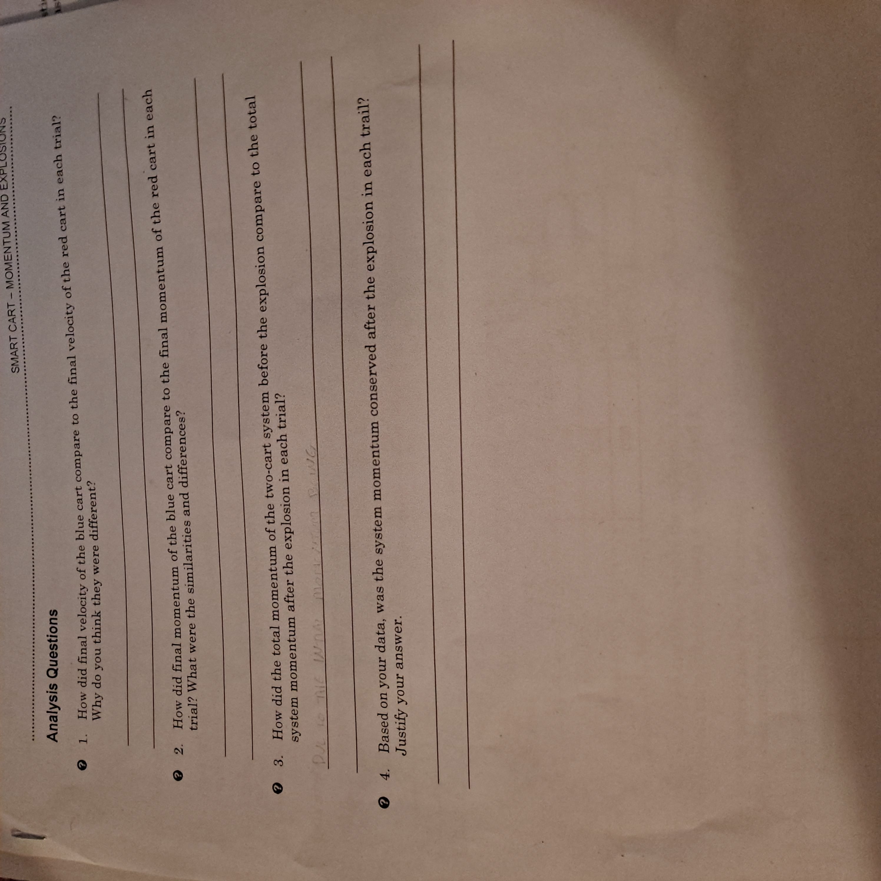 home SMART CART - MOMENTUM AND EXPLOSIONS.