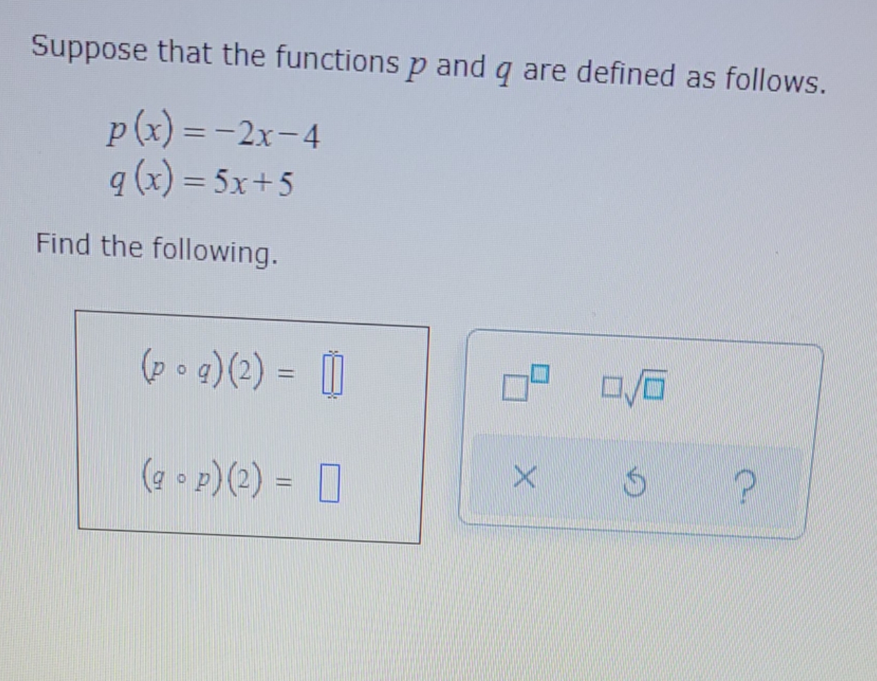 please help with this Suppose that the functions