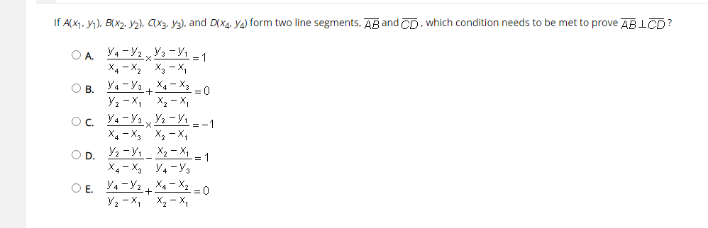 If A(X1. )1). B(x2. y2). ((x3, y3), and D(x4. )4)