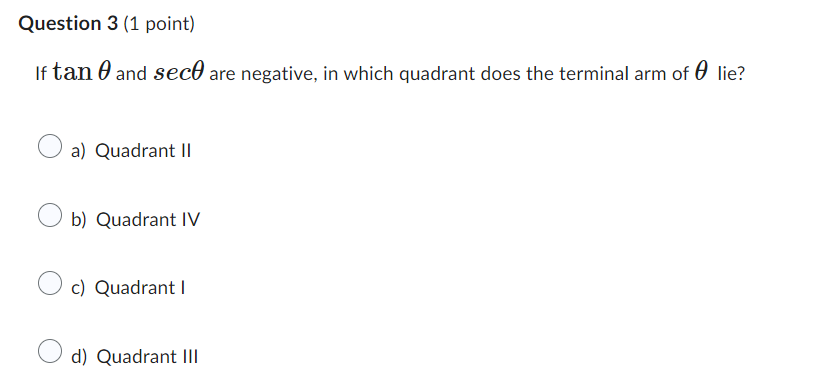 \fQuestion 2 {1 point) Determine the equation of