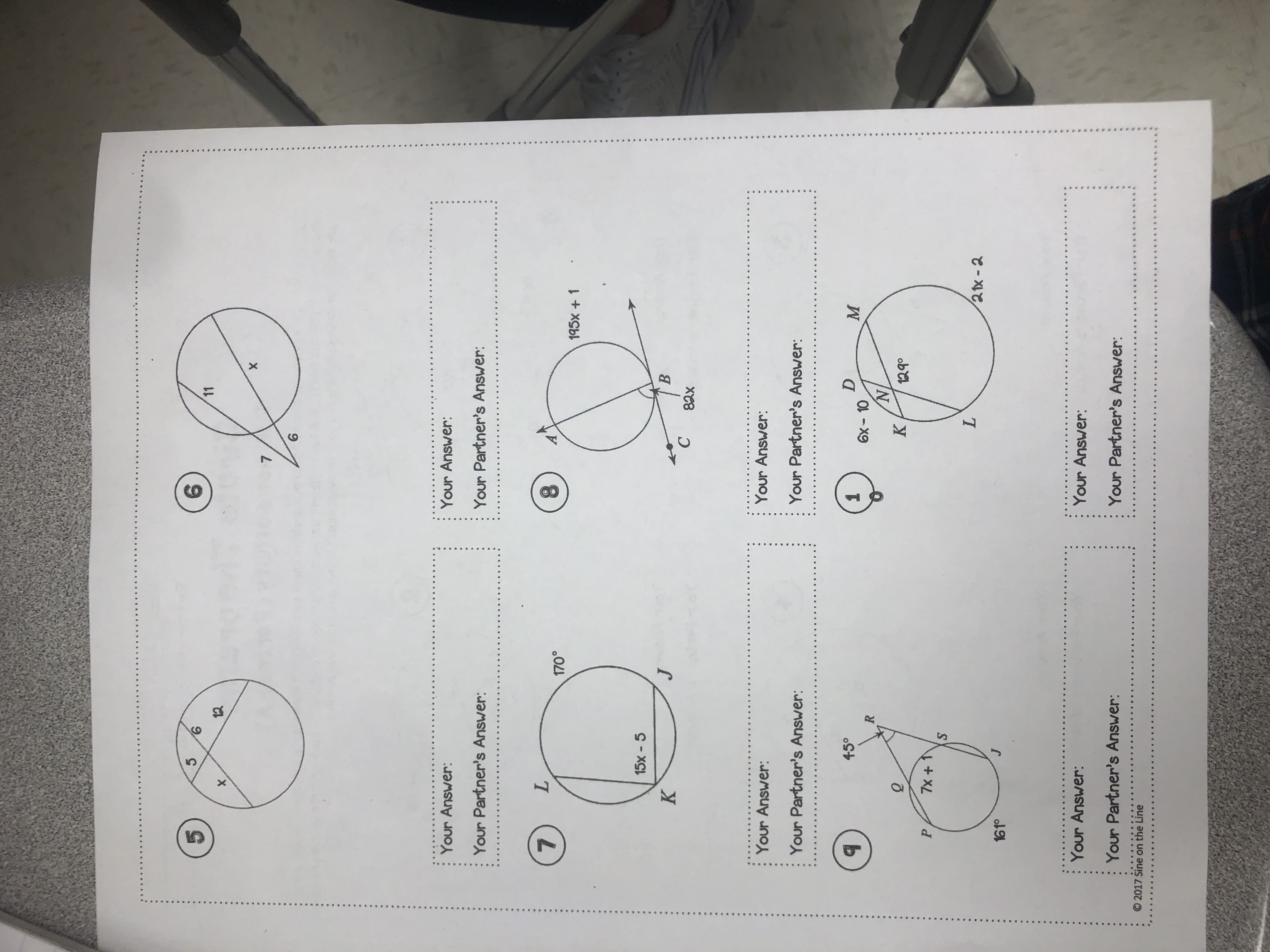 5 6 11 12 X V Your Answer: Your Answer: Your