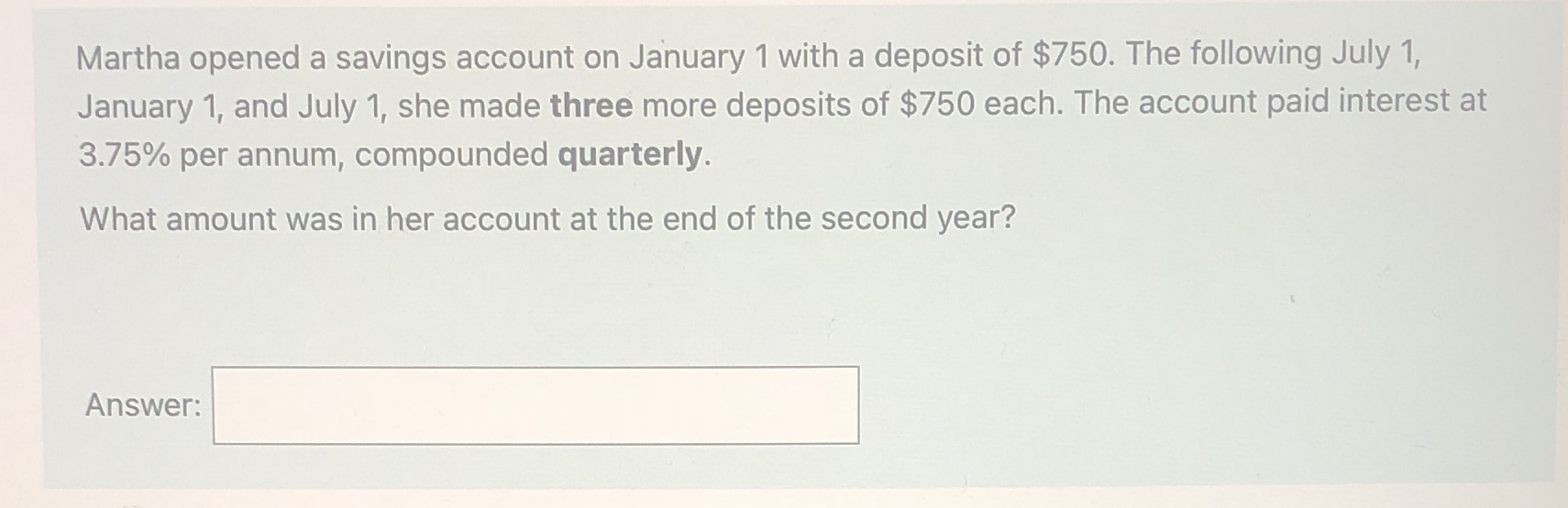I need help with this question Martha opened a