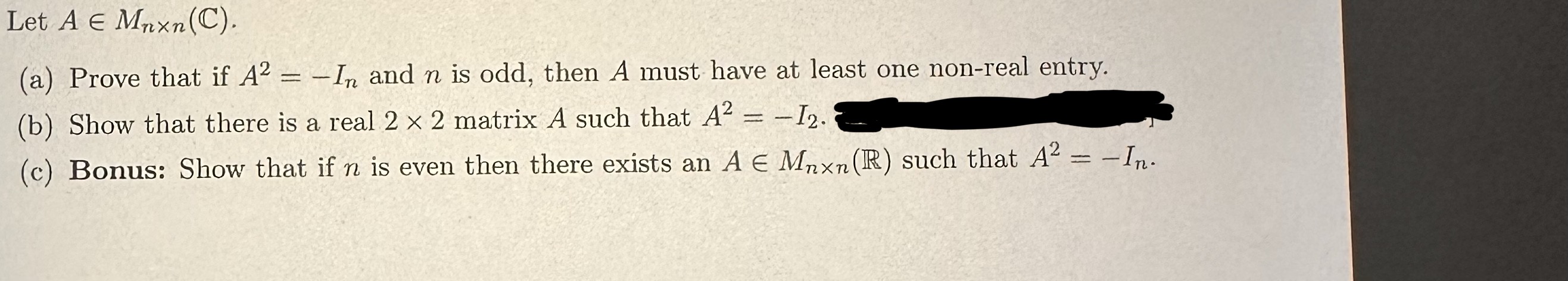 Let A e Mnmm). a) Prove that if A2 = In and n is
