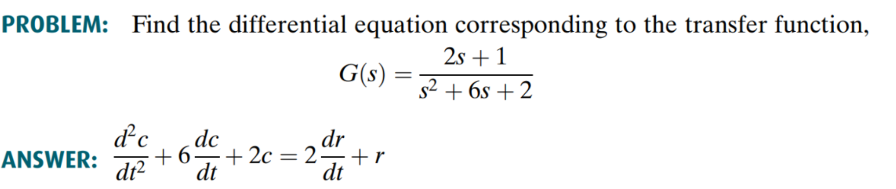 PROBLEM: Find the differential equation