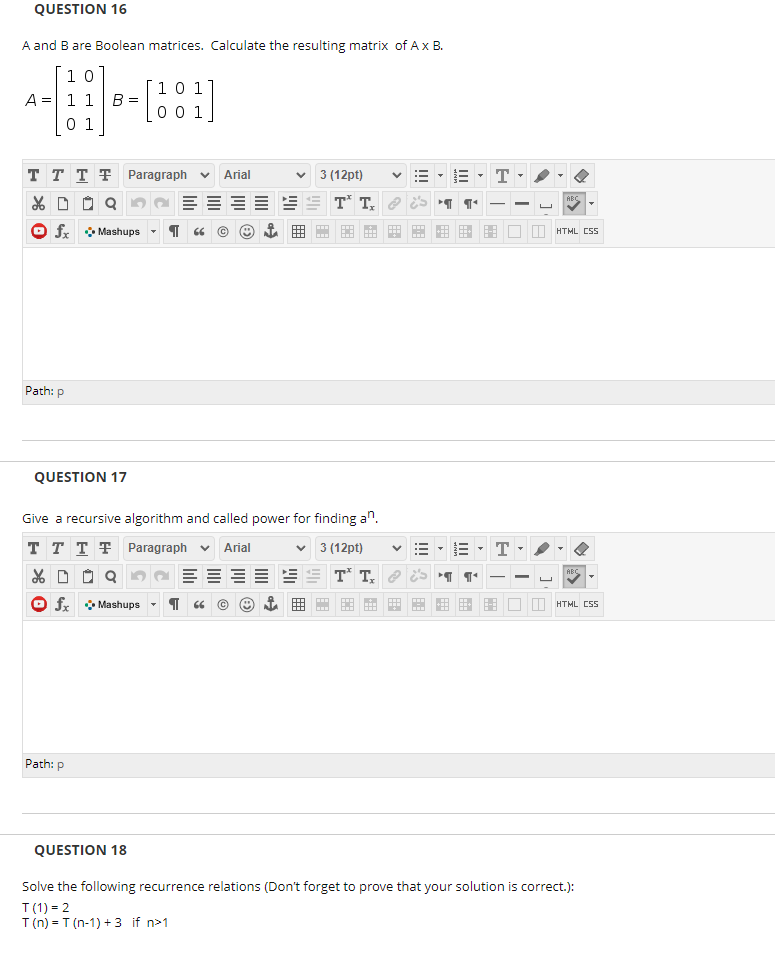 I need help with these discrete mathematics