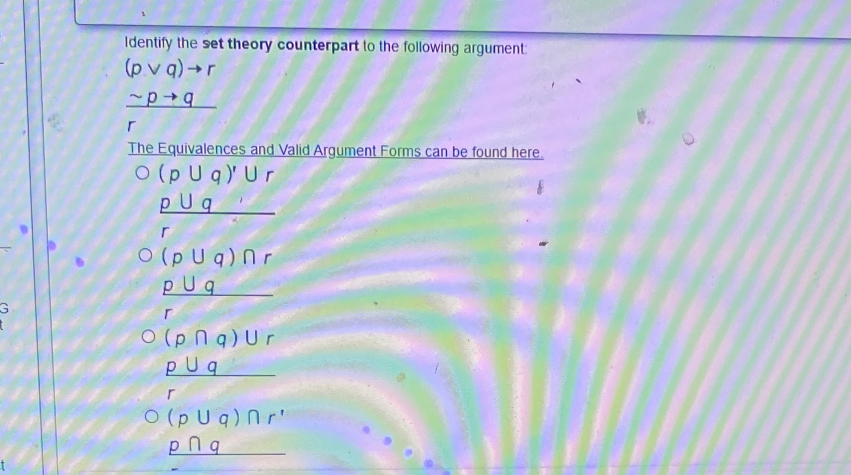 2. What is the answer? Identify the set theory