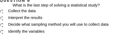 QUESTION What is the last step of solving a