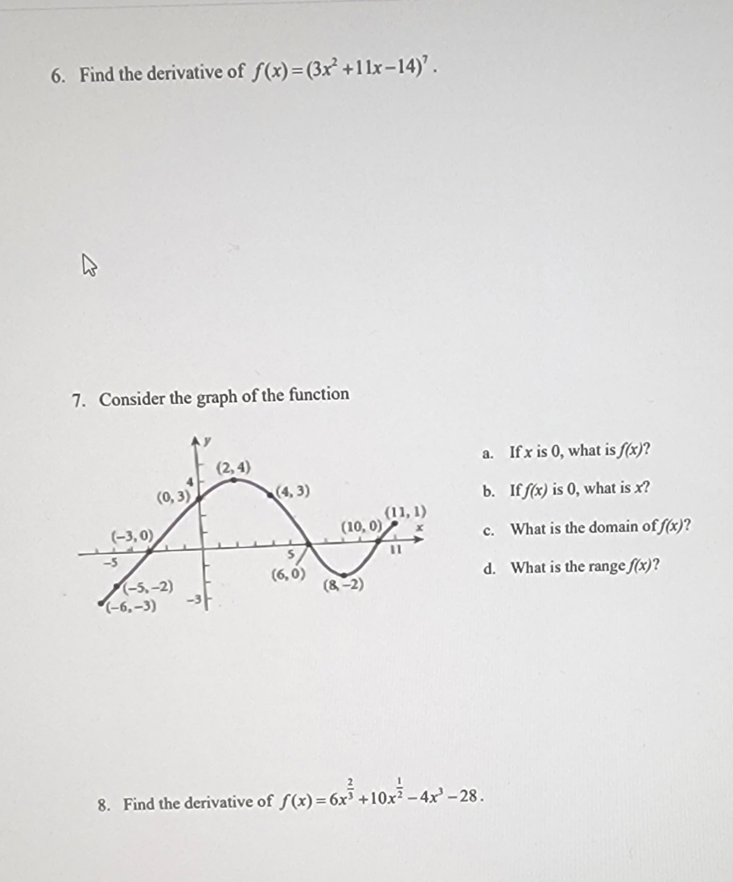 5. Find the equation of the line that is tangent