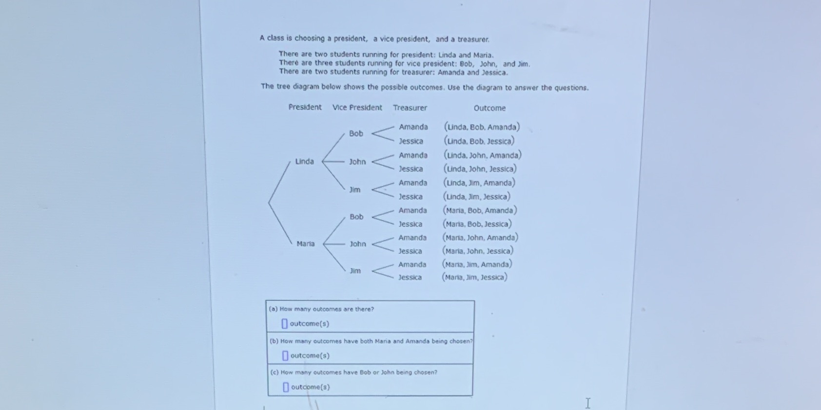 Please help me solve A class is choosing a