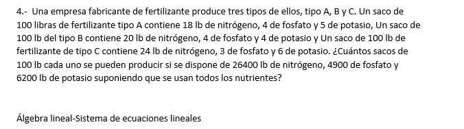 4.- Una empresa fabricante de fertilizationes