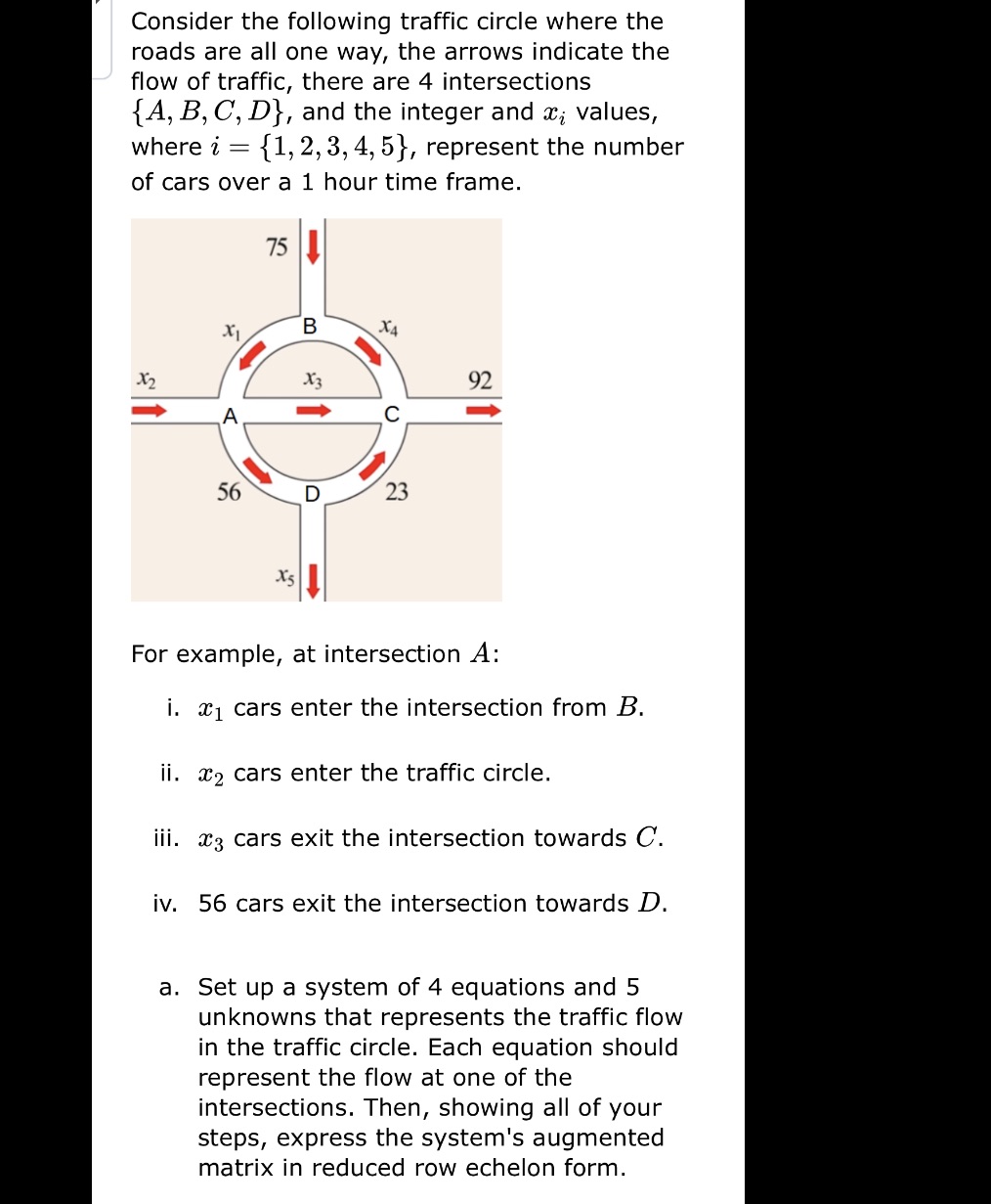 Consider the following traffic circle where the