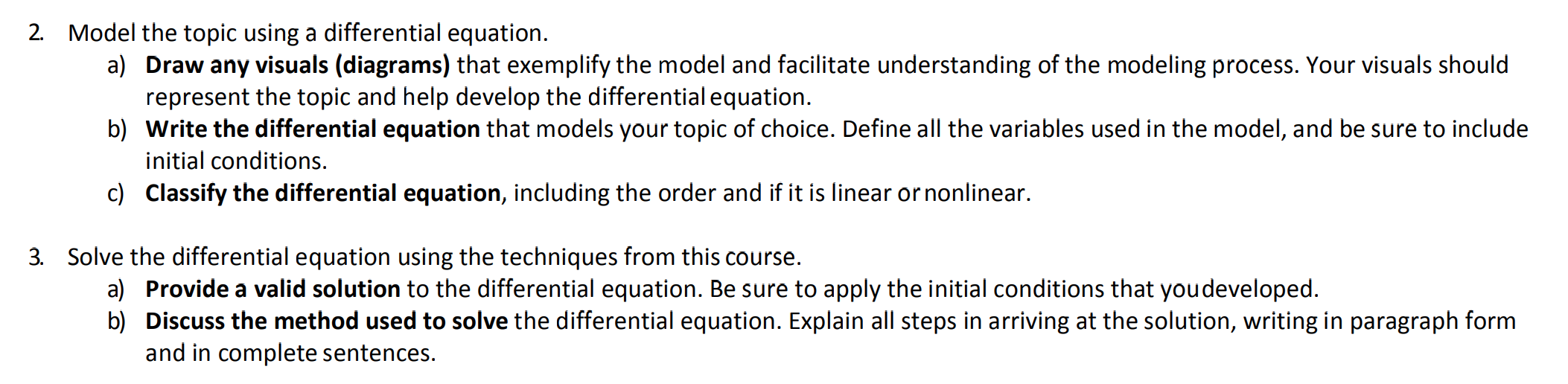 2. Model the topic using a differential equation.
