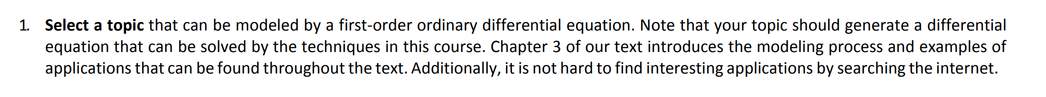 2. Model the topic using a differential equation.