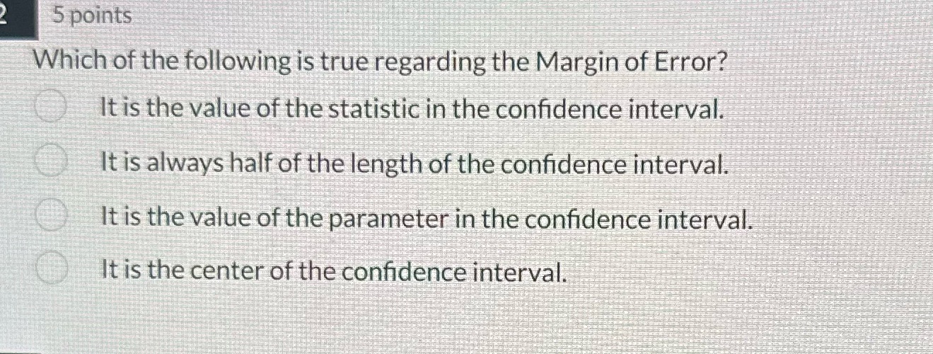 5 points Which of the following is true regarding