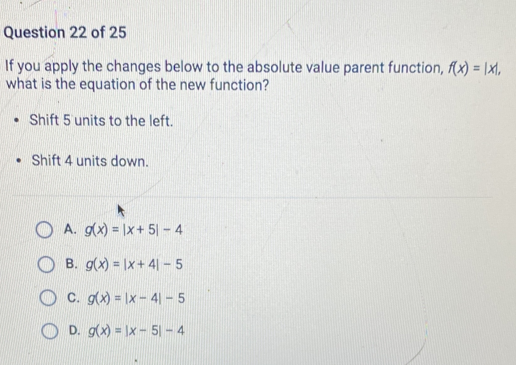 Question 22 of 25 If you apply the changes below