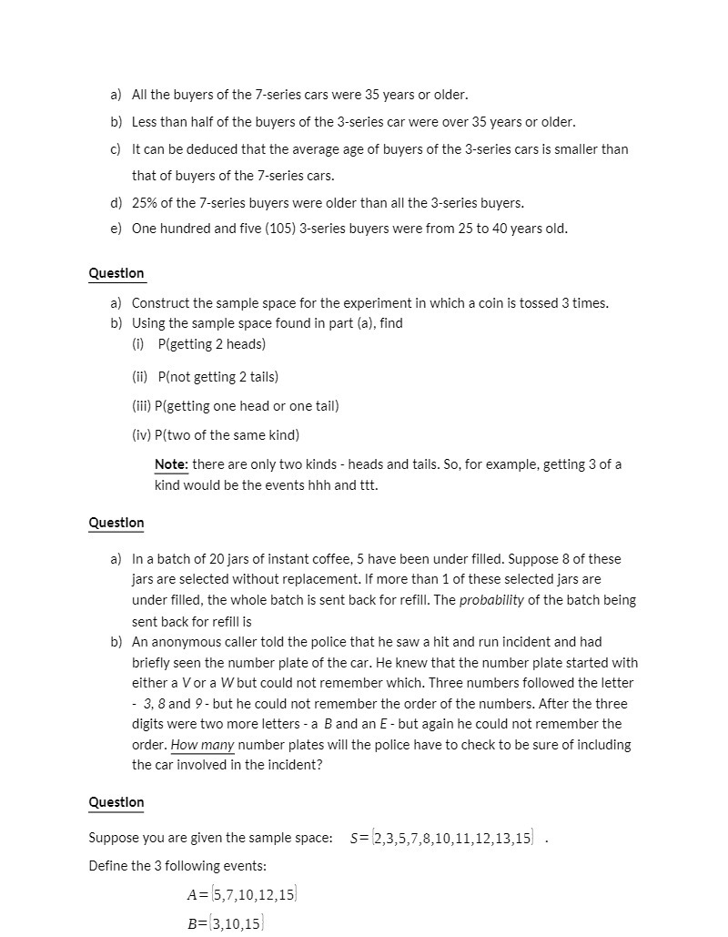 a) All the buyers of the 7-series cars were 35