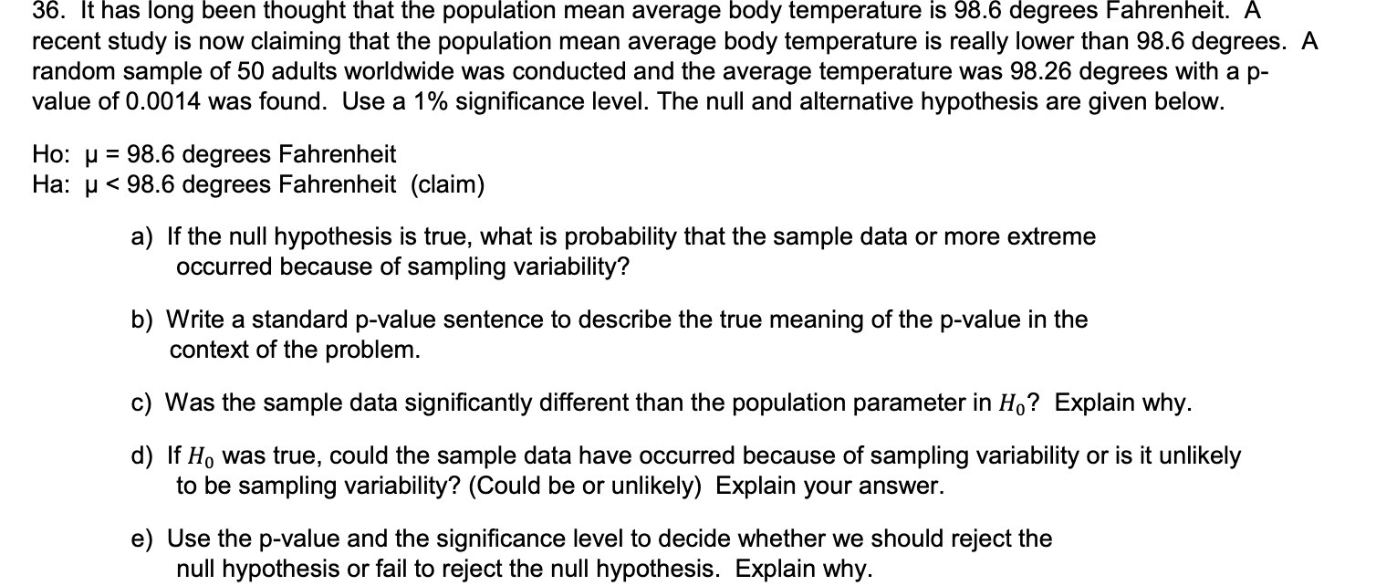 36. It has long been thought that the population