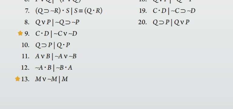 I. Use truth tables to determine whether the