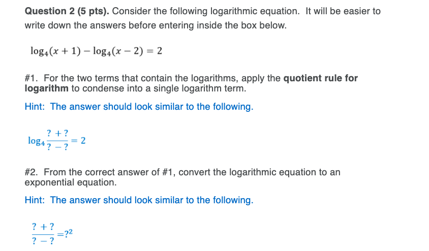 Question 2 (5 pts). Consider the following