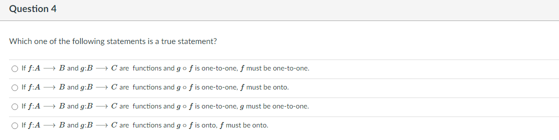 Question 4 Which one of the following statements