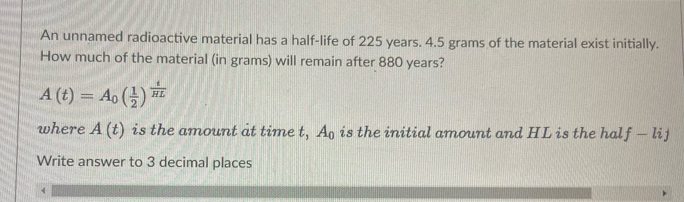 And unmatched radioactive material has a