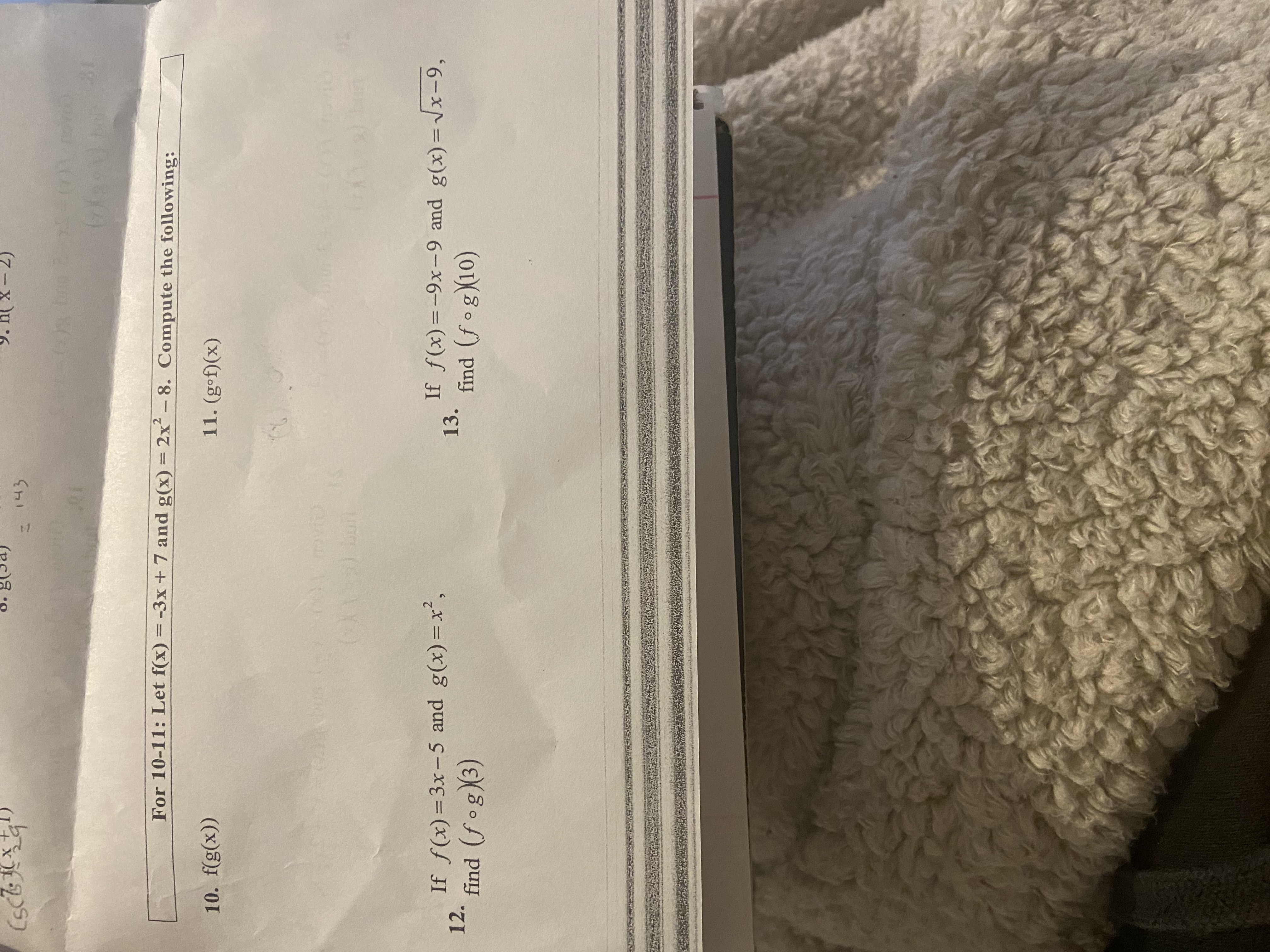 14. If f(x) = -4x+2 and g(x) = Vx-8, Iff(x)=-3x+4