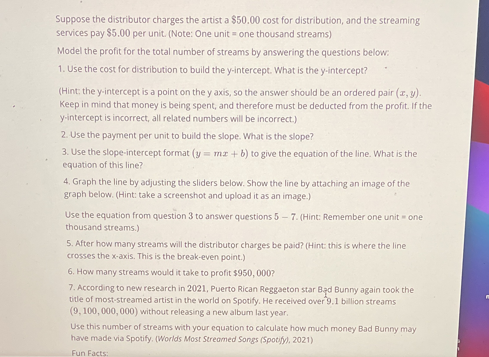 Suppose the distributor charges the artist a