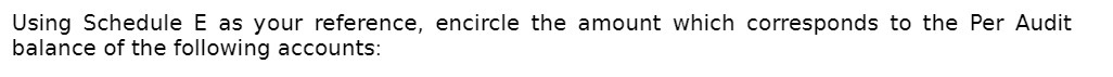 Using Schedule E as your reference, encircle the