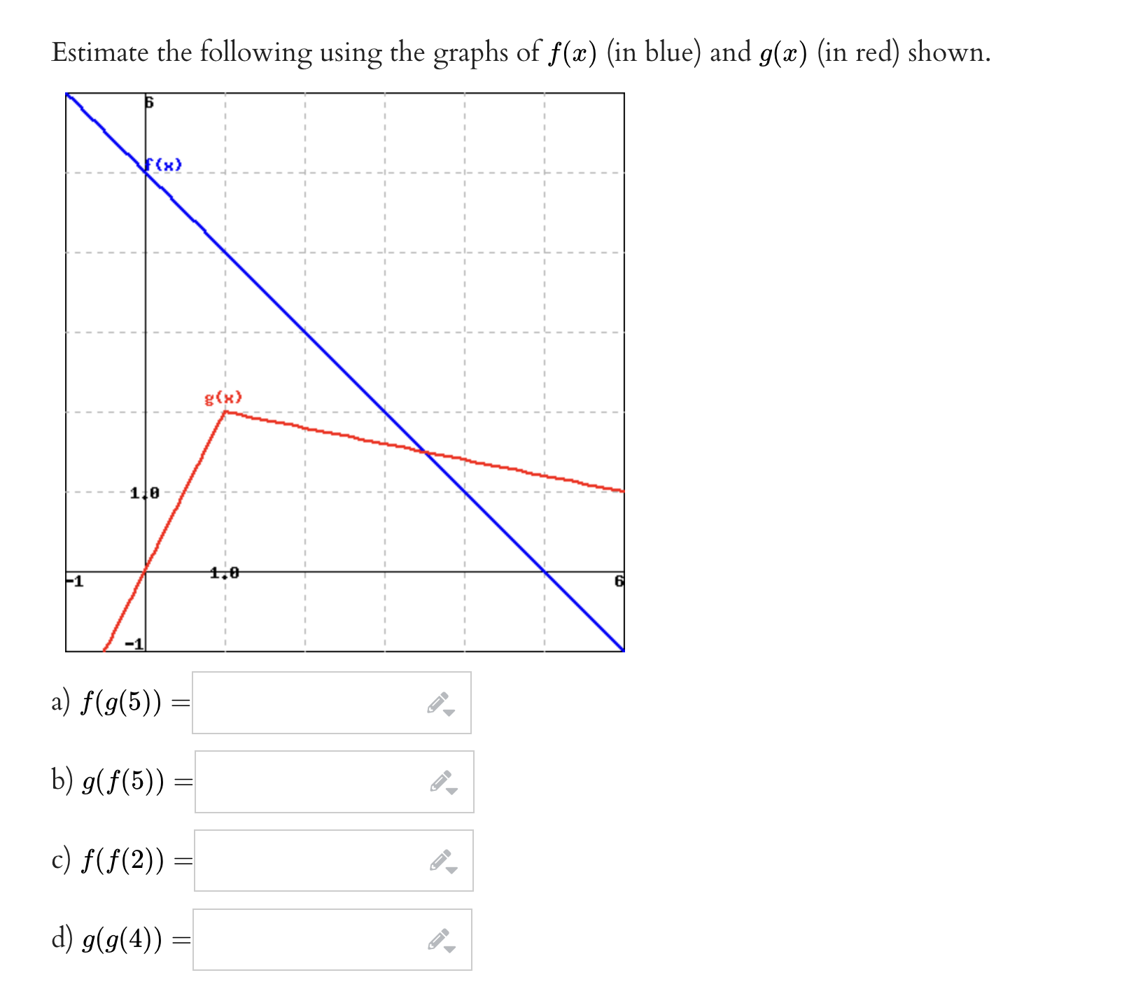 Domain & Range and Function Features c) g(x) = on