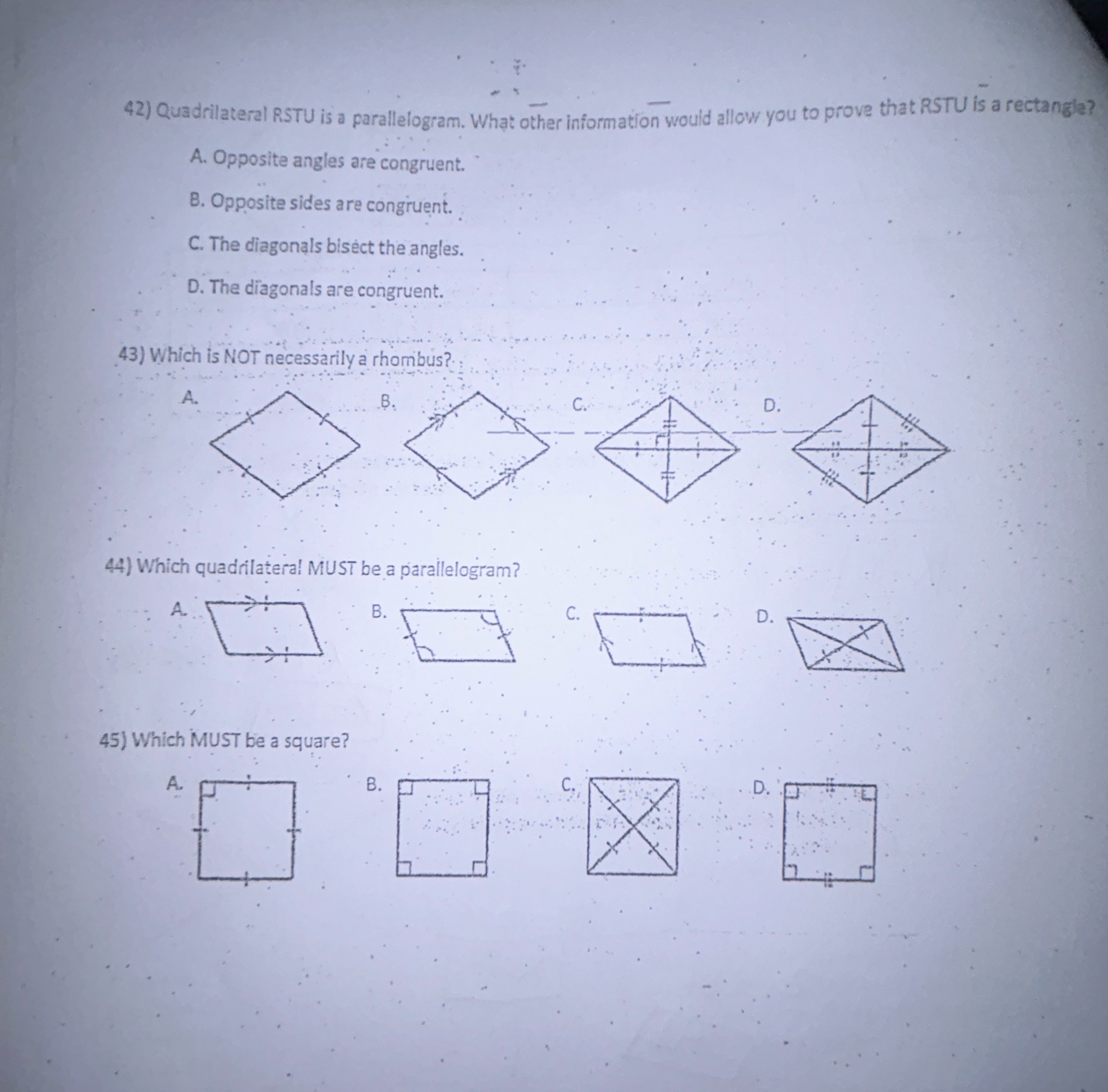 May i have assistance please 42) Quadrilateral