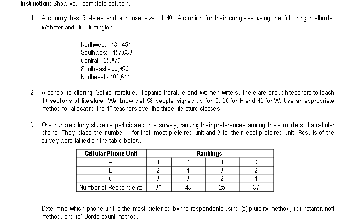 pls answer w complete solution Instruction: Show