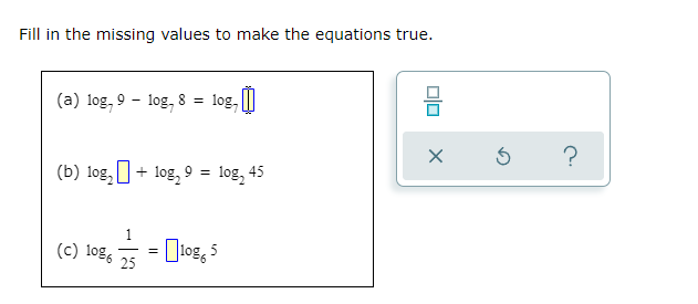 question 1 Rewrite each equation as requested.