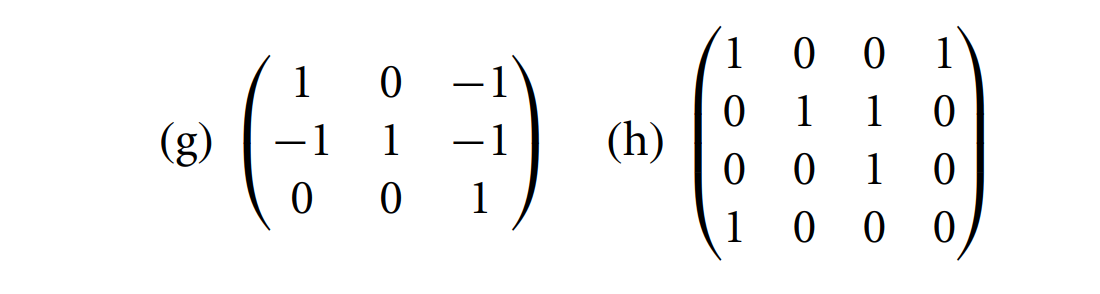 Put the following matrices in canonical form \f