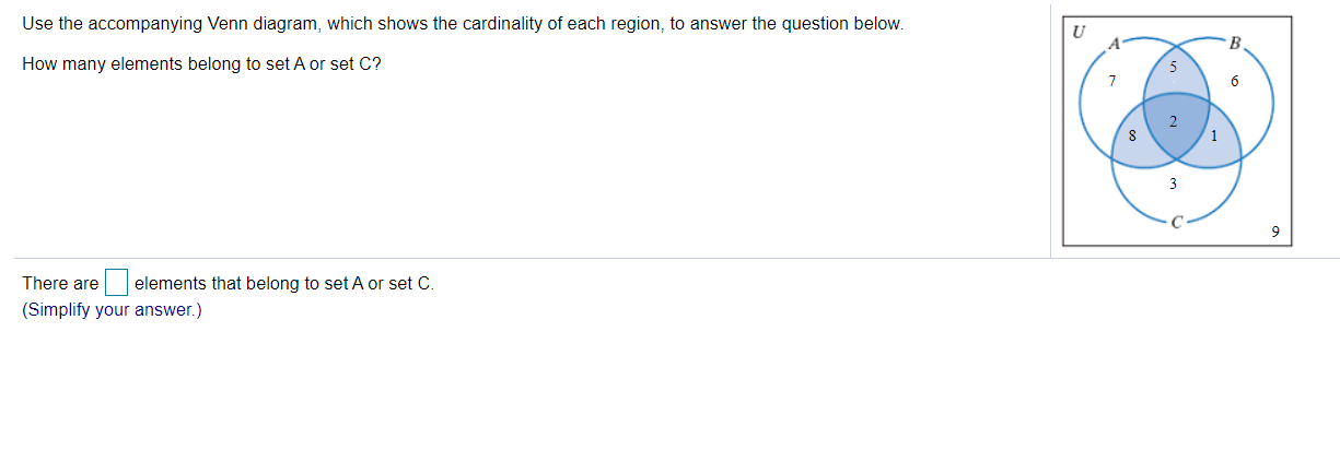 Question help please. Use the accompanying Venn