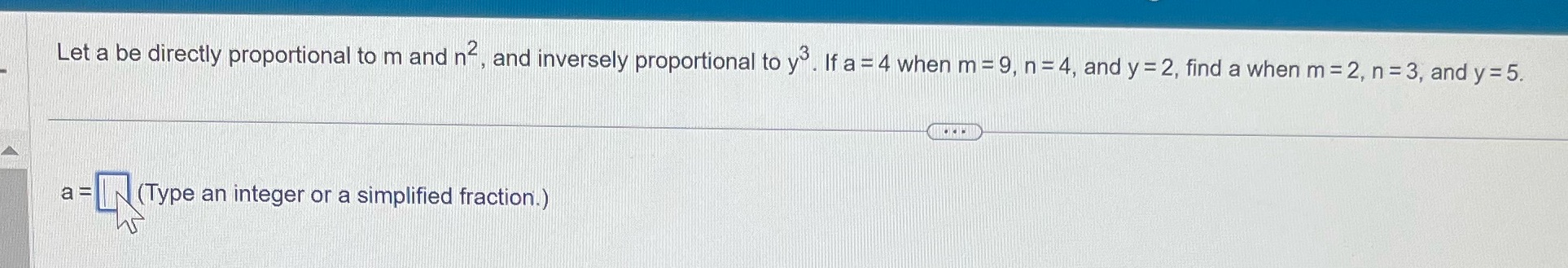 Let a be directly proportional to m and ne, and
