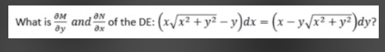\fOM ON What is and ax of the DE: (xx2 + yz -