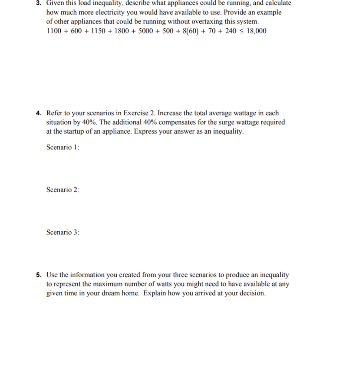 3. Given this load inequality. describe what