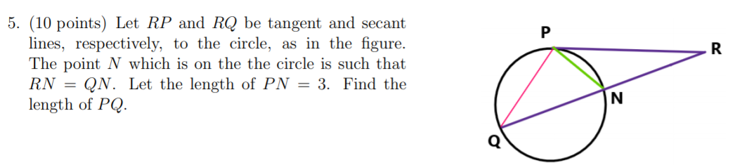 Please help me prove 5. (10 points) Let RP and RQ